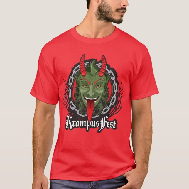 Krampus Vorlage (Rot T) T-Shirt (Vorderseite)