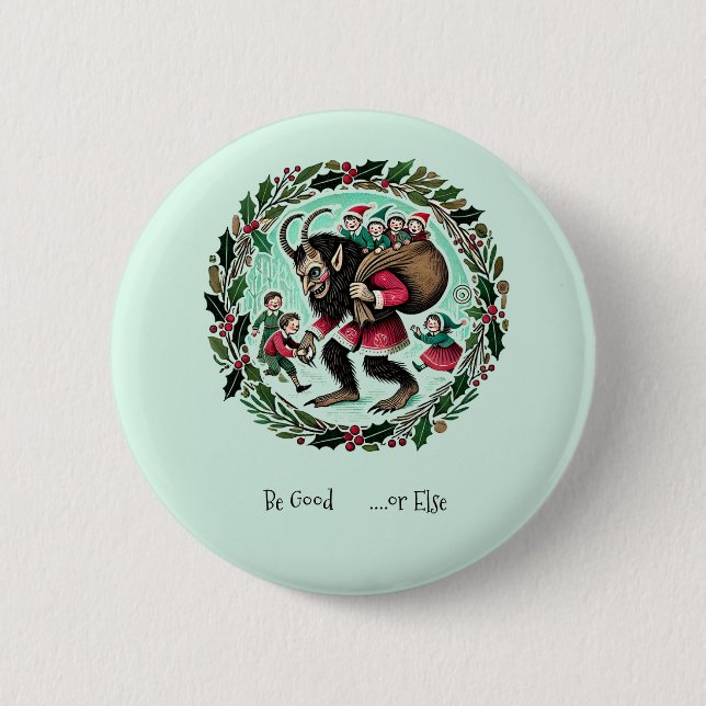 Krampus Weihnachten Button (Vorderseite)