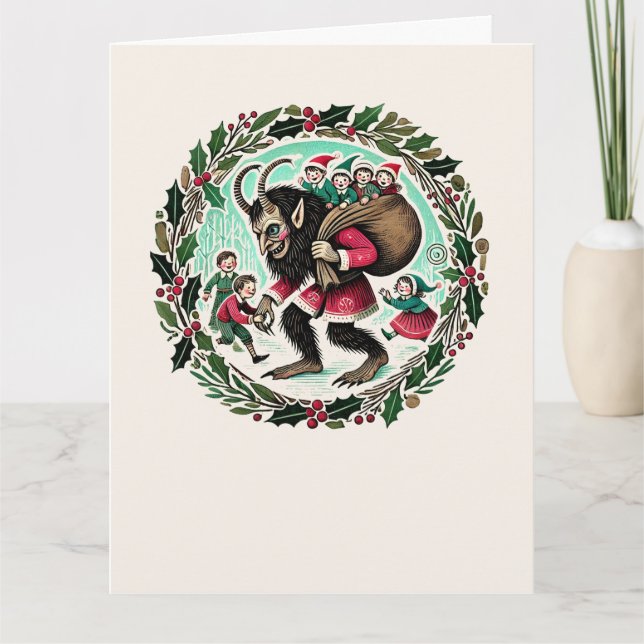 Krampus Weihnachten Karte (Vorderseite)