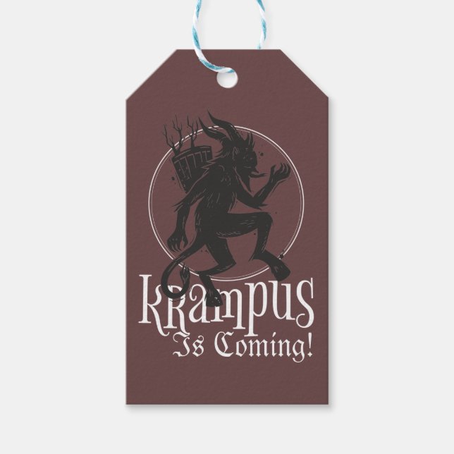 Krampus Weihnachtsfeiertag Geschenkanhänger (Vorderseite)