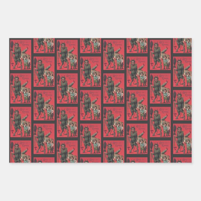 Krampus Wrapping Paper Set 2 Geschenkpapier Set (Vorderseite)