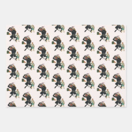 Krampus Wrapping Paper Set 3 Geschenkpapier Set