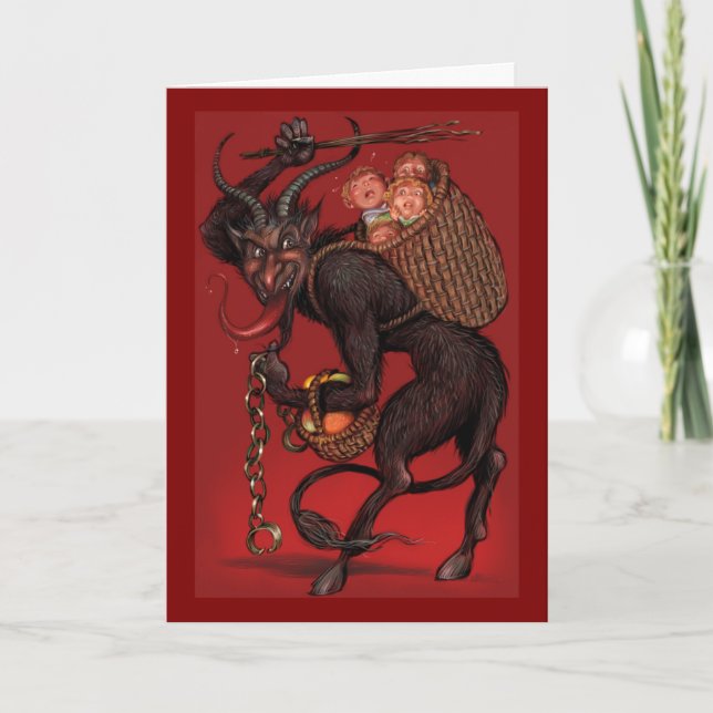 Krampuskarte Feiertagskarte (Vorderseite)
