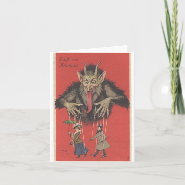 Krampuskarte Feiertagskarte (Vorderseite)
