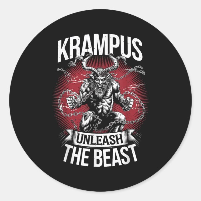 Krampusnacht Christmas Monster Krampus Lover Festi Runder Aufkleber (Vorderseite)