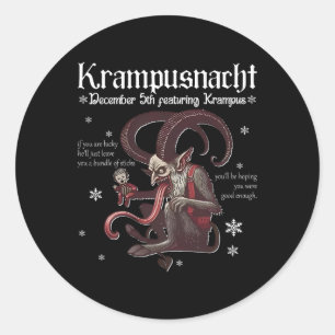 Krampusnacht Weihnachtsmonster Krampus Liebhaber F Runder Aufkleber