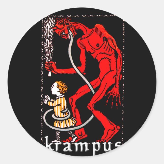 Krampussticker Runder Aufkleber (Vorderseite)