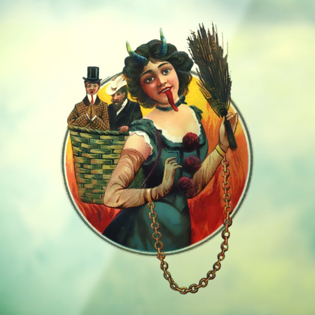 Krampusweibchen Weihnachtsfenster Fensteraufkleber (Blatt 3)