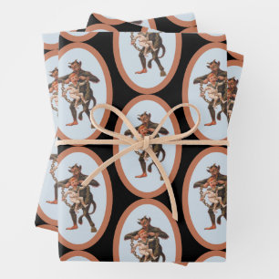 Krampuswrapping Paper Flat Sheet Set 3 Geschenkpapier Set
