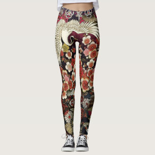 Kran-Blüten mit Haube Leggings