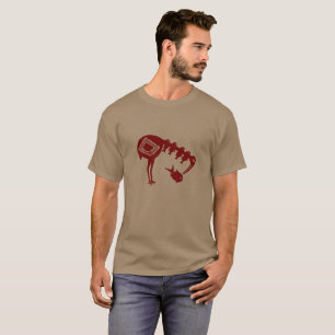 Kran, der Fische - Mimbres Tonwaren-Entwurf isst T-Shirt