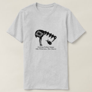 Kran, der Fische - Mimbres Tonwaren-Entwurf isst T-Shirt
