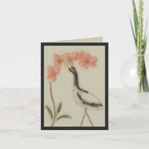 Kran-und Orchideen-Anmerkungs-Karte Karte