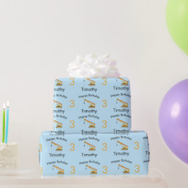 Kranbau LKW Individuelle Name & Alter Geschenkpapier