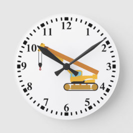 Kranbau Runde Wanduhr