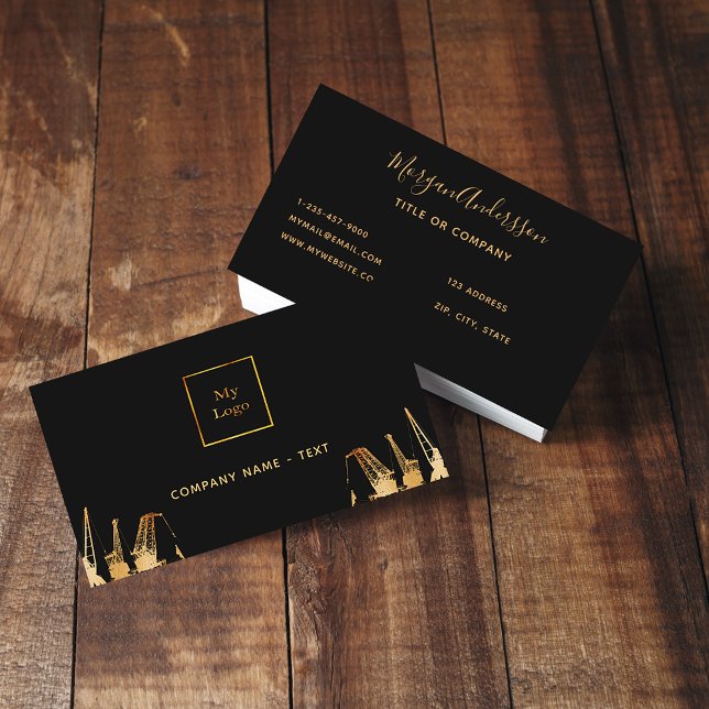 Kranbauunternehmer für die Herstellung von schwarz Visitenkarte (Von Creator hochgeladen)