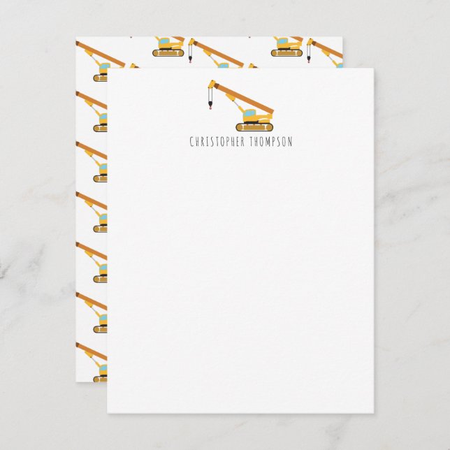 Kranbauwagen Kinder-Kinderwagen Mitteilungskarte (Vorne/Hinten)