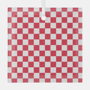 Kranbeeren-Fizz-Schachbrettmuster Ornament Aus Glas