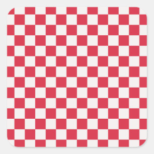 Kranbeeren-Sprudel-Karo-Muster Quadratischer Aufkleber