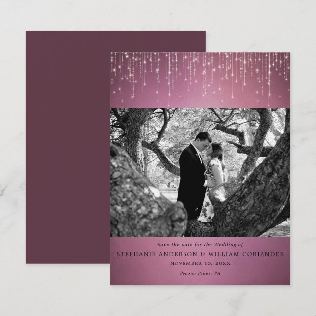 Kranberry-Foto Save the Date Einladung (Vorne/Hinten)