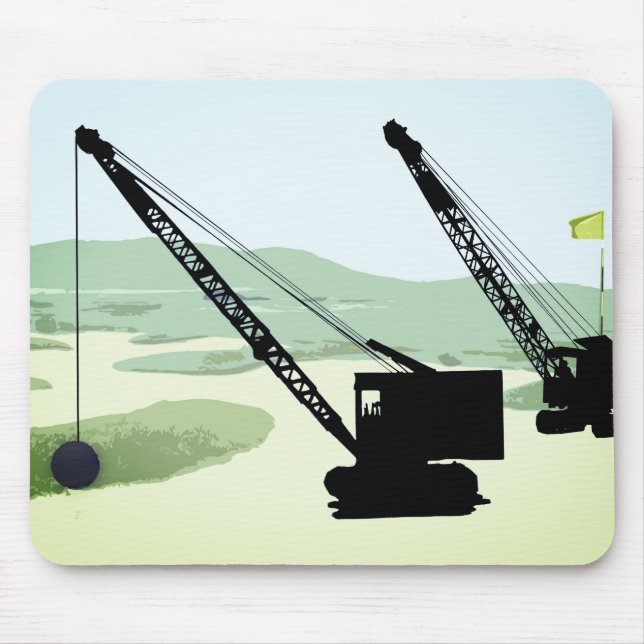 KranBETREIBER BETRIEBENDER MOTORGOLFGOLFGERÄT Mousepad (Vorne)