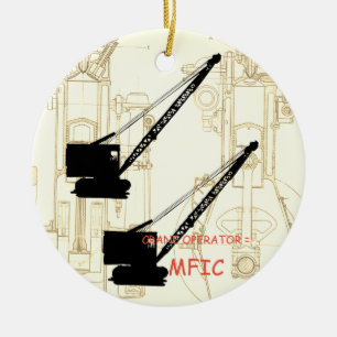 Kranbetreiber = MFIC VINTAGER RAUPEN-KRAN Keramik Ornament