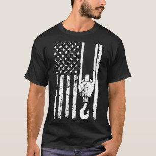 Kranbetreiber - Patriotische Amerikanische Flagge T-Shirt