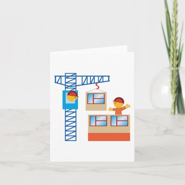 Kranbetreiber und Bauarbeiter Karte (Vorderseite)