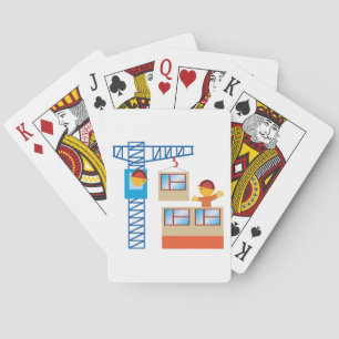 Kranbetreiber und Bauarbeiter Spielkarten
