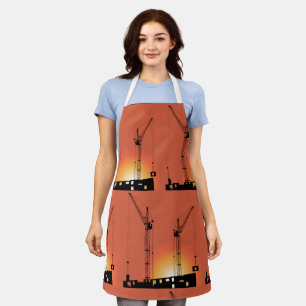 Krane auf einem Gebäude Schürze