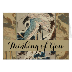 Krane auf einer schneebedeckten Pine Hokusai