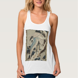 Krane auf einer schneebedeckten Pine Hokusai Tank Top