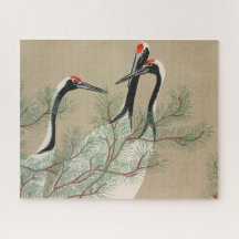 Krane aus japanischem Holzschnitt - Kamisaka Sekka