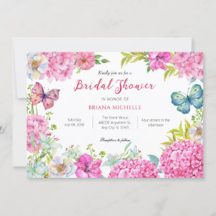 Kräne der rosa Blume Brautparty Einladung