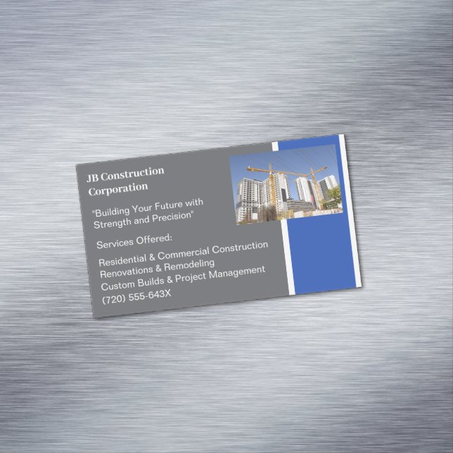 Krane Gebäude AN Gebäude Bau Magnetische Visitenkarte (Beispiel)