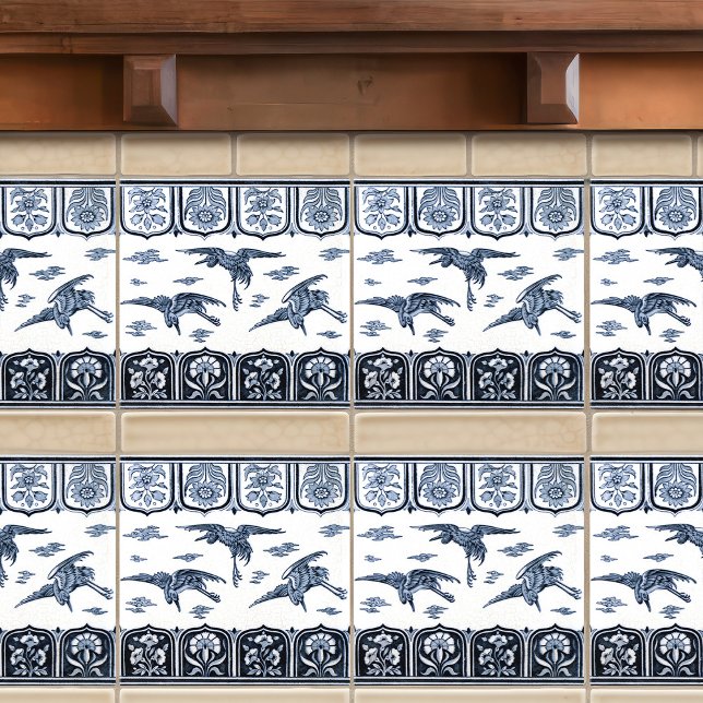 Krane im Flug von Christopher Dresser Viktorianisc Fliese (Von Creator hochgeladen)