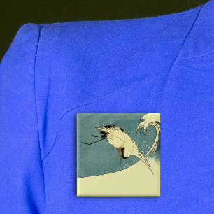 Krane in der Ozeanwelle Button