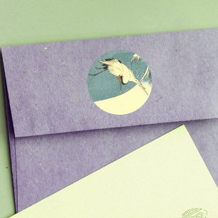 Krane in der Ozeanwelle Runder Aufkleber