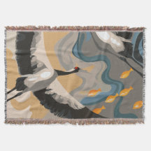 Krane in die Höhe über dem Fluss