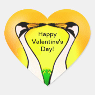 Krane in Liebe zerquetschen Herz-Aufkleber