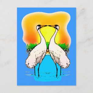 Krane in Liebe zerquetschen Postkarte