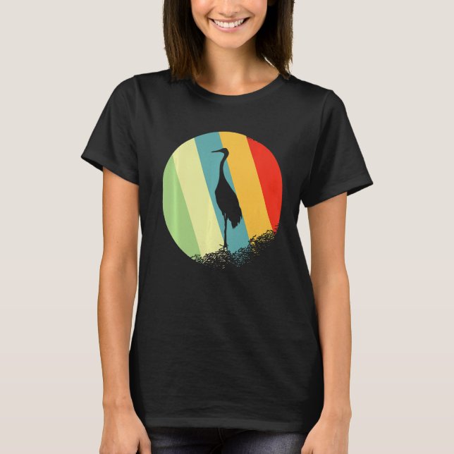 Krane mit Retrofarben T-Shirt (Vorderseite)