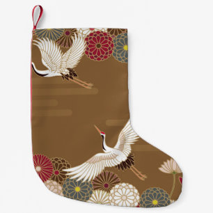 Krane und Chrysanthemen Japanische traditionelle K Kleiner Weihnachtsstrumpf