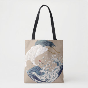 Krane und japanische Wave Illustration. Traditione