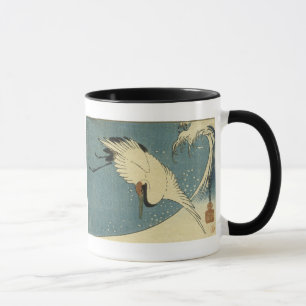 Krane und Wave, Hiroshige Tasse und Steine