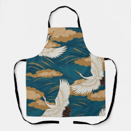 Krane und Wave, japanisches Design Schürze