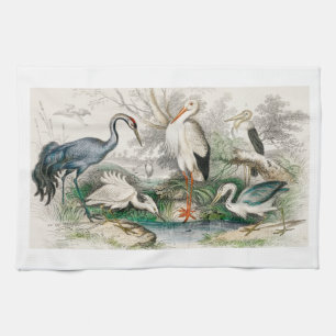 Krane, Weißer Storch, Gigantischer Kranich, Häufig Geschirrtuch