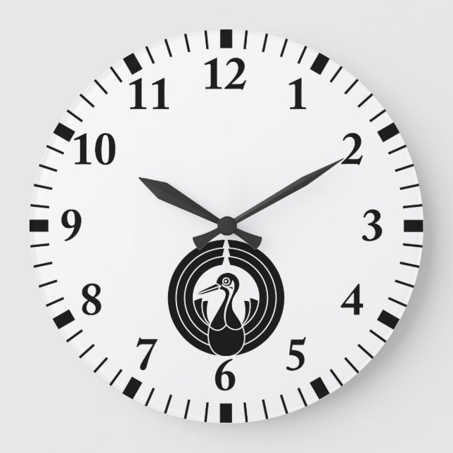 Kranform-Noshi-Kreis Große Wanduhr (Vorderseite)