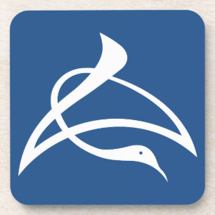 Kranförmige Kanji‑Zeichen für Cho Getränkeuntersetzer