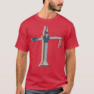 Kranführer Bauwesen HEO Retro-Linienkunst Junge T-Shirt